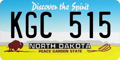 ND license plate KGC515