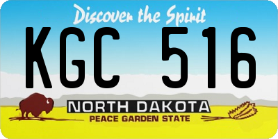 ND license plate KGC516
