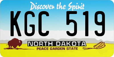 ND license plate KGC519