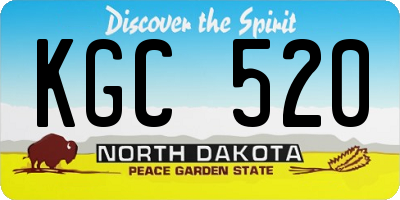 ND license plate KGC520