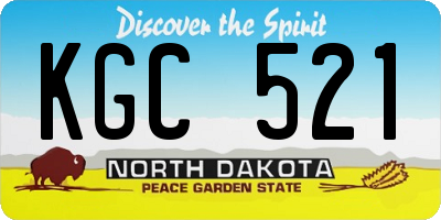 ND license plate KGC521