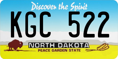 ND license plate KGC522