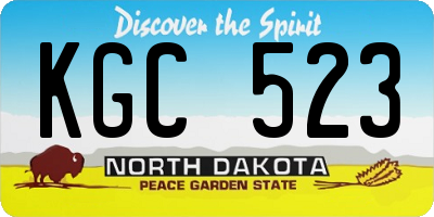 ND license plate KGC523