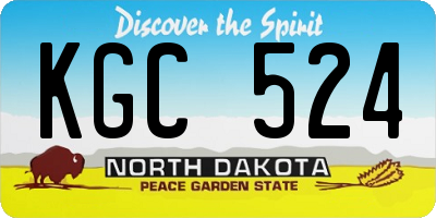 ND license plate KGC524