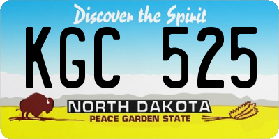 ND license plate KGC525