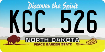 ND license plate KGC526
