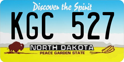 ND license plate KGC527