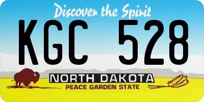 ND license plate KGC528