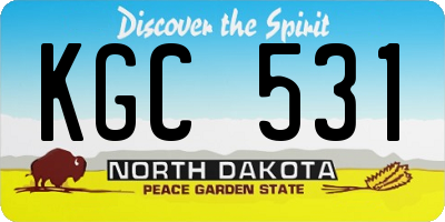 ND license plate KGC531