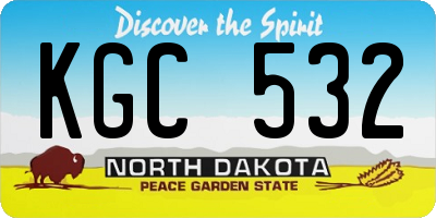 ND license plate KGC532