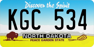 ND license plate KGC534