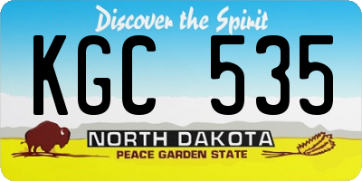 ND license plate KGC535
