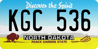 ND license plate KGC536