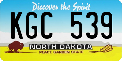 ND license plate KGC539