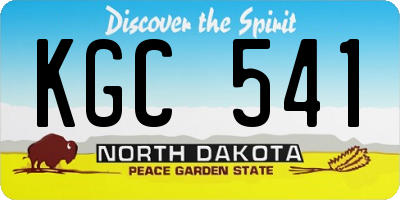 ND license plate KGC541
