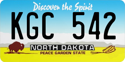 ND license plate KGC542