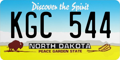 ND license plate KGC544