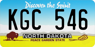 ND license plate KGC546