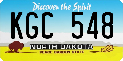 ND license plate KGC548