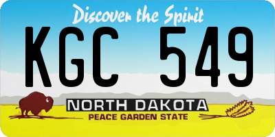 ND license plate KGC549