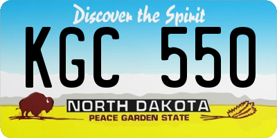 ND license plate KGC550