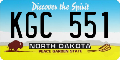 ND license plate KGC551