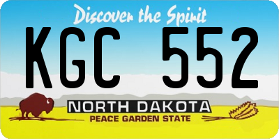 ND license plate KGC552