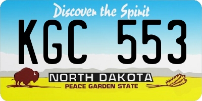 ND license plate KGC553