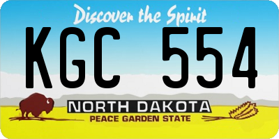 ND license plate KGC554