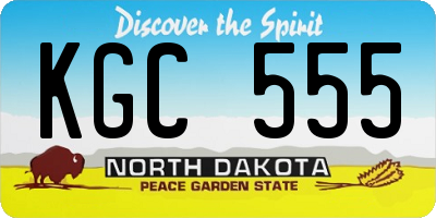 ND license plate KGC555