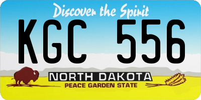 ND license plate KGC556