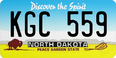 ND license plate KGC559