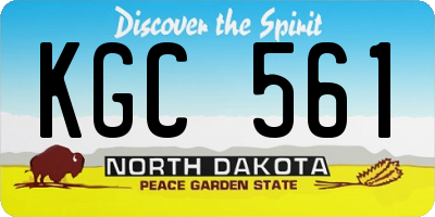 ND license plate KGC561
