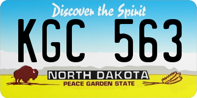 ND license plate KGC563