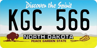 ND license plate KGC566