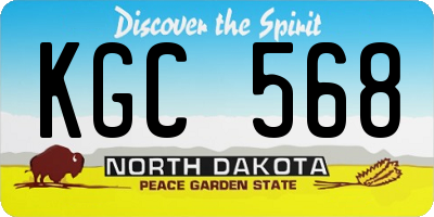 ND license plate KGC568