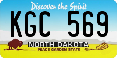 ND license plate KGC569