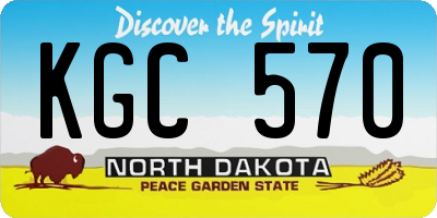 ND license plate KGC570
