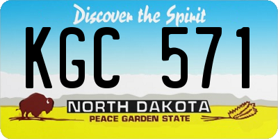 ND license plate KGC571