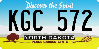 ND license plate KGC572