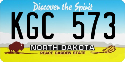 ND license plate KGC573