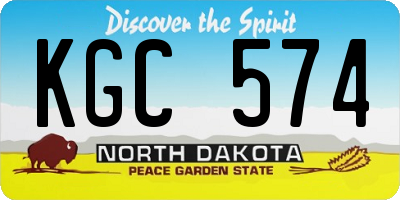 ND license plate KGC574