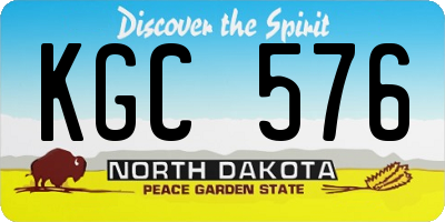 ND license plate KGC576