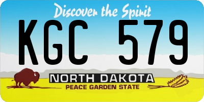 ND license plate KGC579