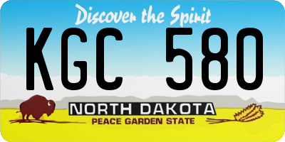 ND license plate KGC580