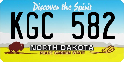 ND license plate KGC582