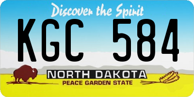 ND license plate KGC584