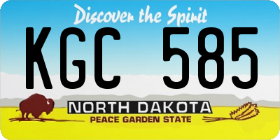 ND license plate KGC585