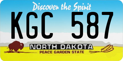 ND license plate KGC587