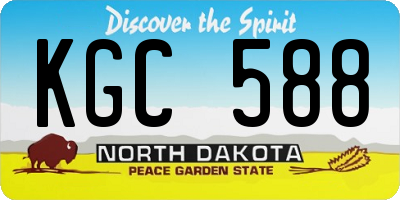ND license plate KGC588
